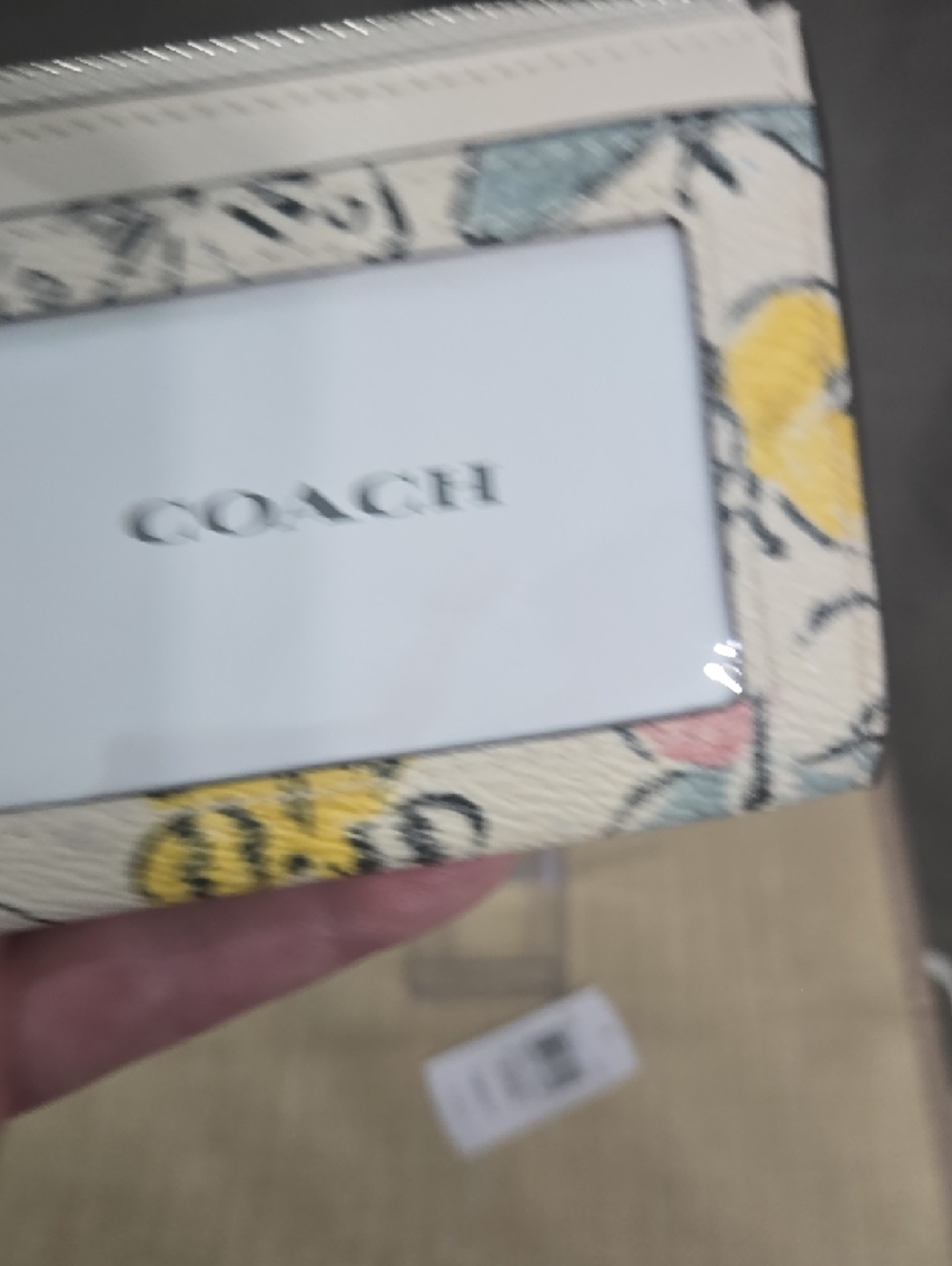 Coach White Butterfly Print Leather Card & Key Holder - Picture 4 of 6